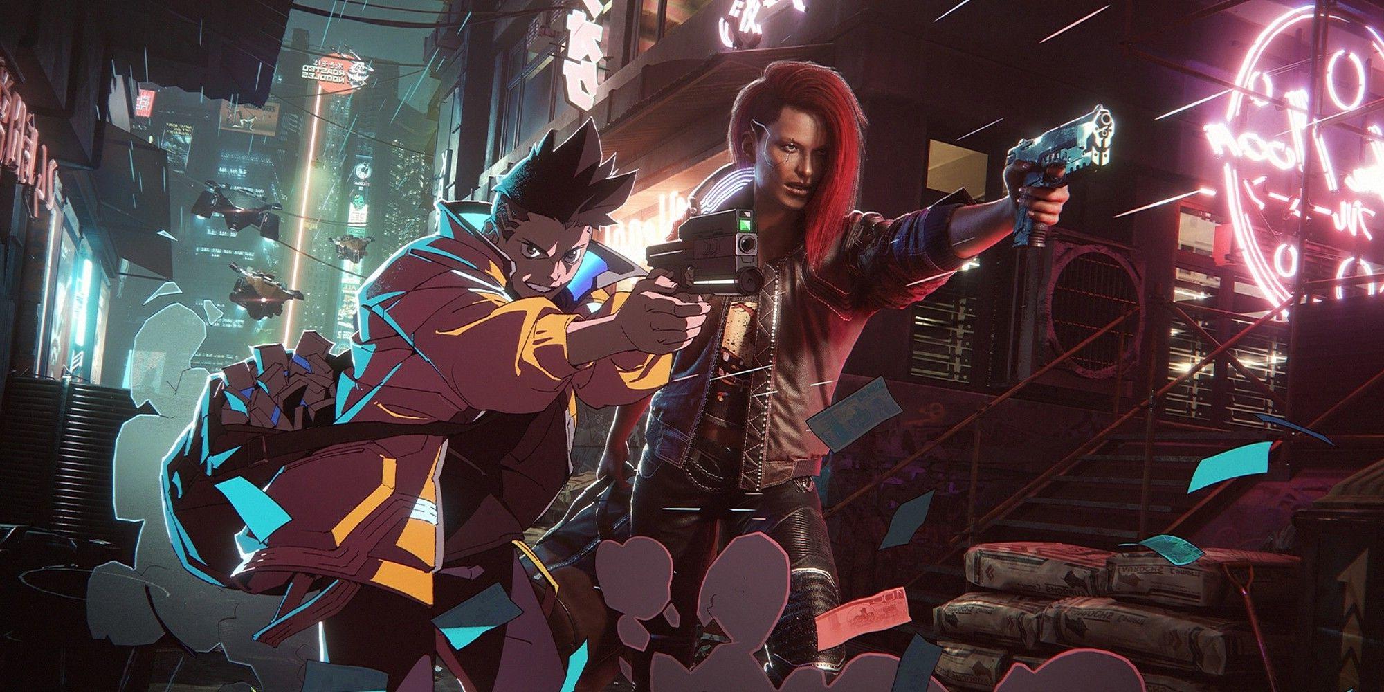 A boy and a girl firing gun