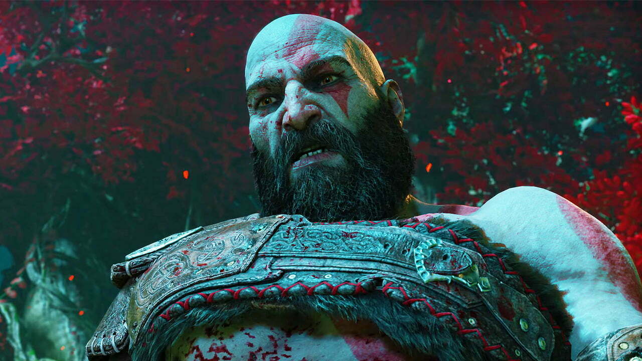 A screenshot of Kratos from God Of War game
